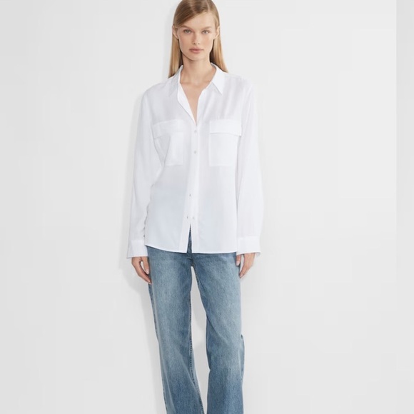 Aritzia Classic White Button-Down Blouse - Picture 1 of 9